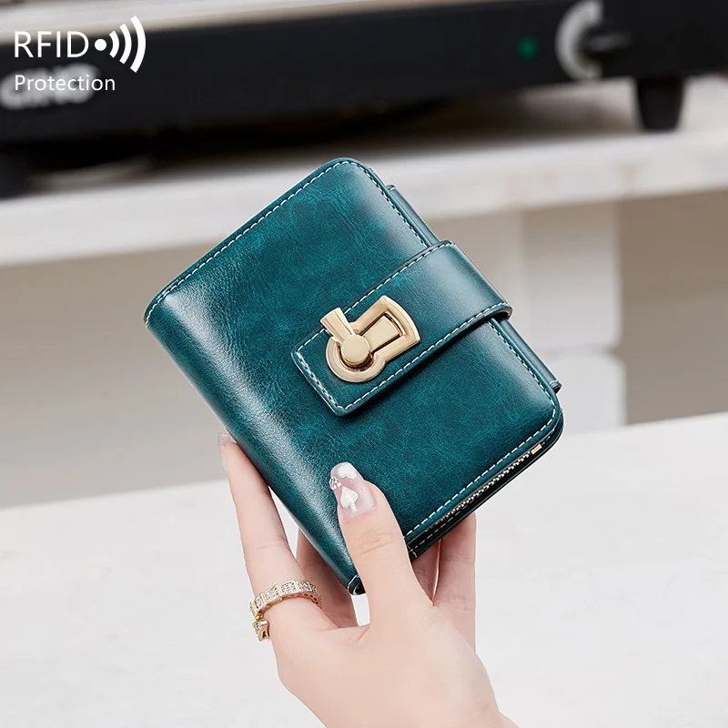 

Женский складной кошелек с RFID-блокировкой и карманом для монет