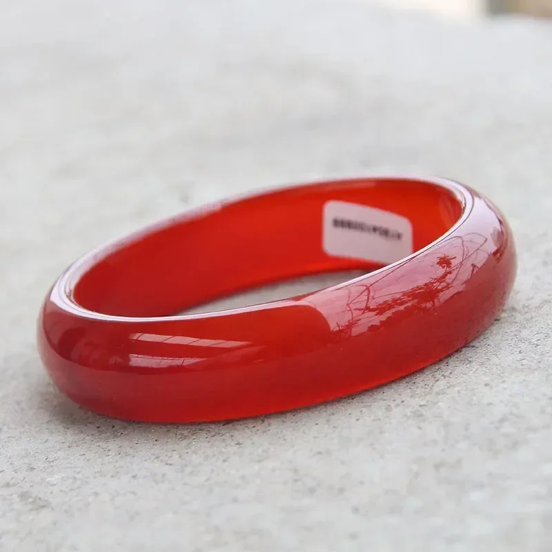 Jia Le/ Natural Brazil Red Agate Bangle Accessories for Women Fine Jewelry Banquet Party Flat Bar Bracelet Family Friends Gift