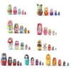5PCS Matryoshka Dolls Nesting Dolls Cute Wood Russian Montessori Nesting Doll DIY Paint Skill Training Children Christmas Gift 1