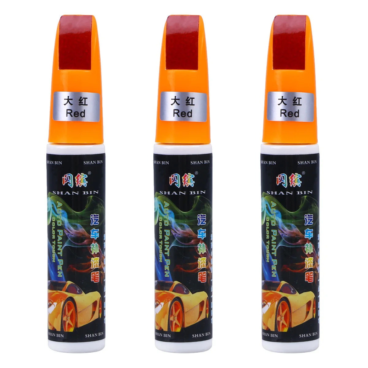 

3pcs Car Paint Scratching Repair Touch Up Pen Concealing Tool (Red)