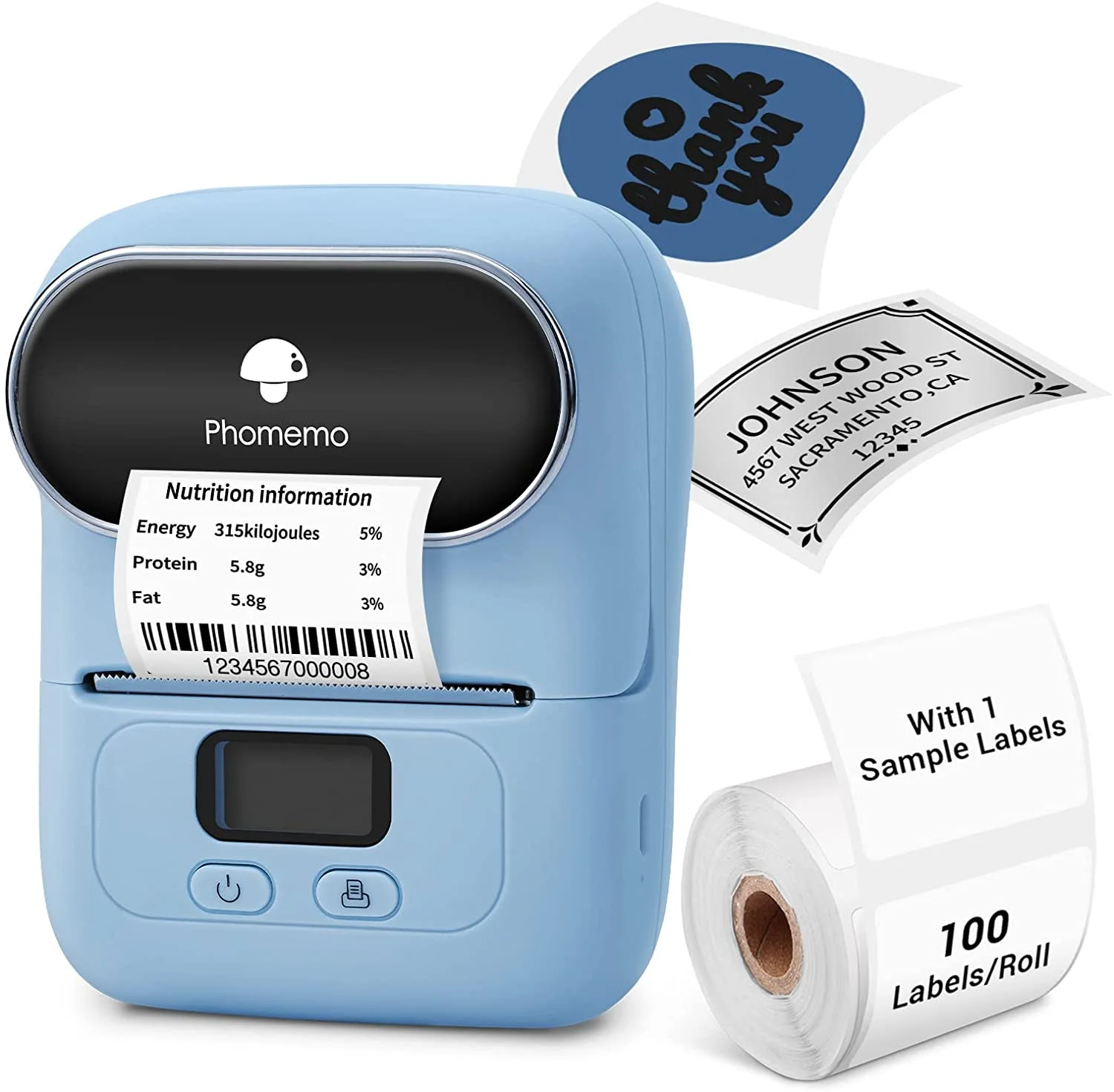 

Phomemo M110 QR Code Price Label Printer 203dpi Wireless Portable Photo Direct Thermal Sticker For Ios Android