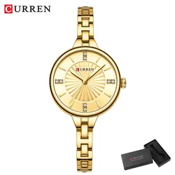 Elegant CURREN Women's Luxury Magnetic Bracelet Wristwatch (Gold box)