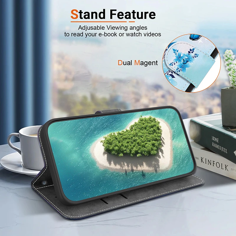 Enhanced Magnetic Flip Wallet Case with Anti-Fall Protection