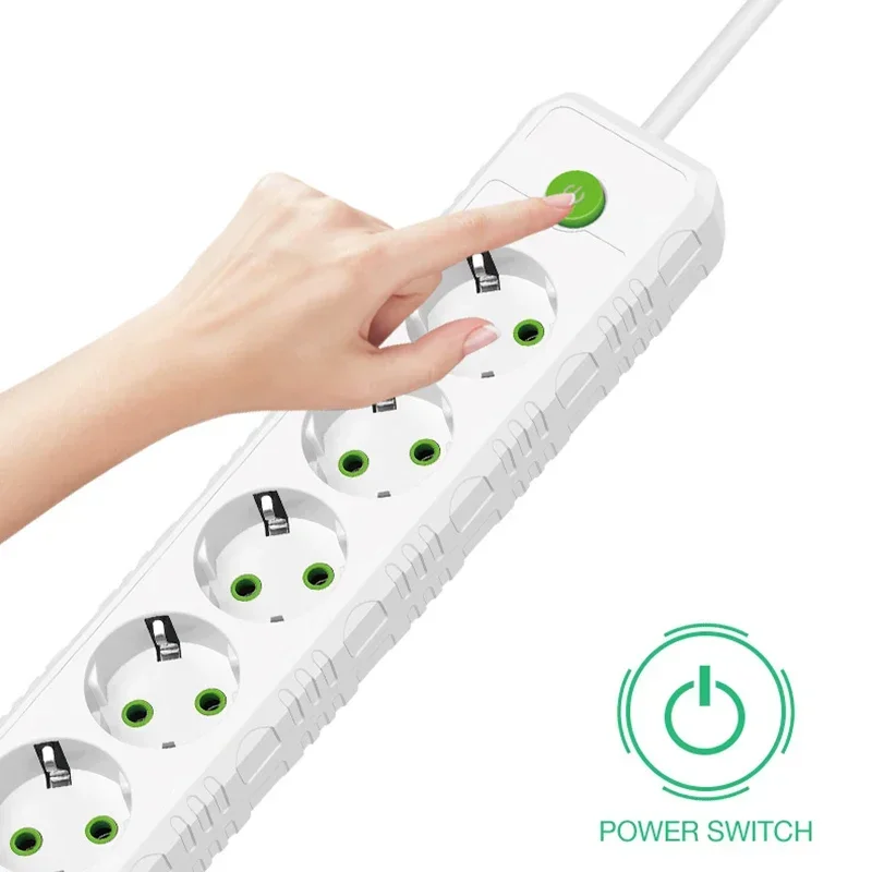 EU ÷ Ƽ 3/4/5 AC ܼƮ  , 2m ͽټ ڵ  , 3 USB Ʈ, 2500W Ʈũ 