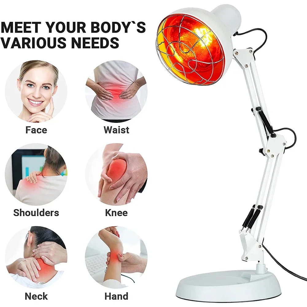150W Near Infrared Light Therapy ,100W Red Near Infrared Heat Lamp For Neck, Muscle, Joint, Back Pain Relief, Blood Circulation