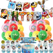  12pcs 12inch One Piece Balloons Anime Theme Latex Ballons Birthday Party Kids Favors Decoration Pirate Hero Luffy Boys Toys Gift 