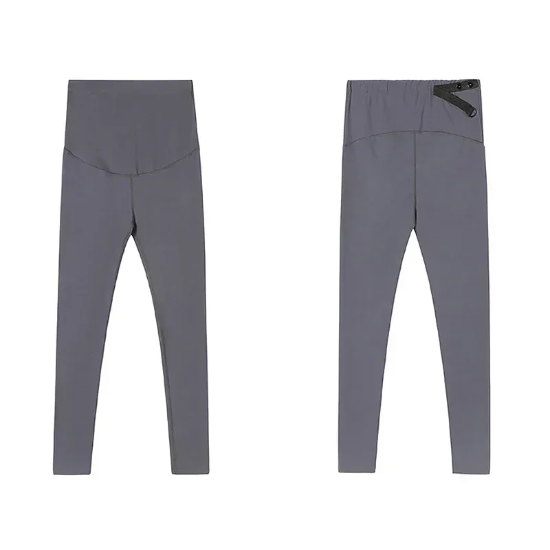 Winter Pregnant Women Warm Leggings High Waist Plus Thick Velvet Pregnancy Thermal Clothes Black Gray Pencil Pants For Maternity