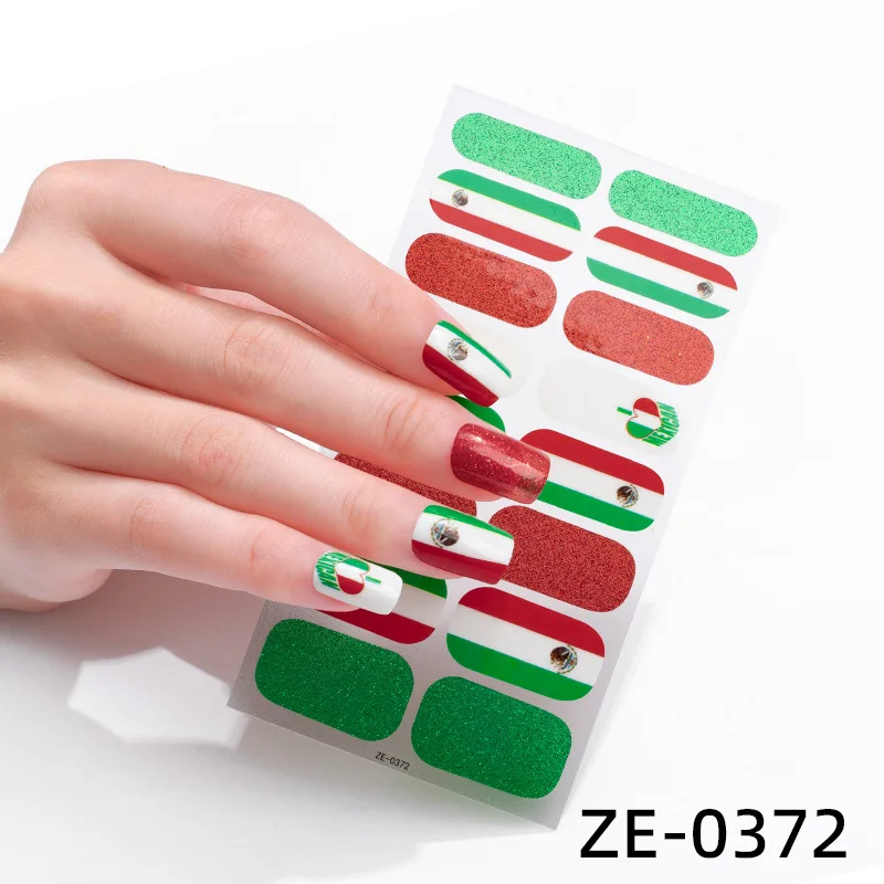 16Tips UK Spain Flag Nail Art Stickers  Foil Nail Art Decorations Sticker Decals Manicure Nails Stickers Accesorios 6