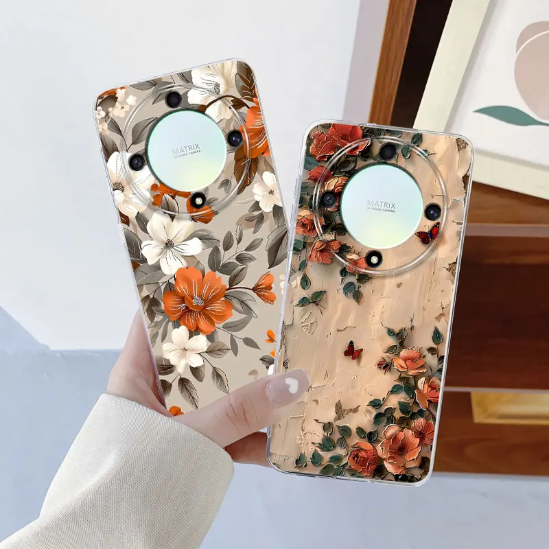 Luxury Flower Clear Soft Silicone Protective Phone Case
