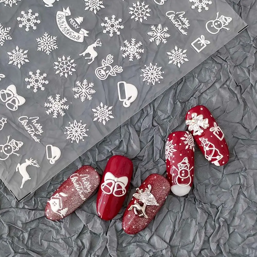 

Tree Snowman Manicure Accessories Elk Nail Stickers Snowflake Nail Decals Christmas Nail Stickers Nail Art Decorations