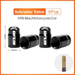 Set of 2 Aluminum CNC Bicycle Tire Valve Caps - Durable Dustproof Covers (4pcs Black-Schrader)