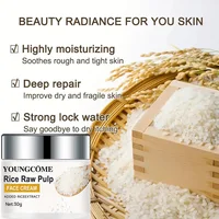 Crème de riz favorise l'élasticité, l'éclat, hydrate, hérisson, verrouillage, humidité, Anti-âge, Lifting du visage, réparation nourrissante, collagène 5