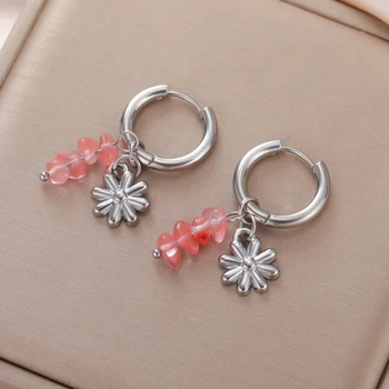 Cazador Flower Earrings Daisy Sakura Sunflower Earrings Stainless Steel Jewelry Trendy Party Birthday Gifts 2025 Wholesale New