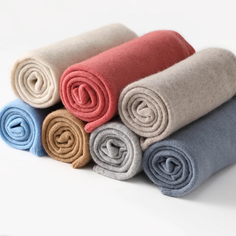 New 100% Cashmere Scarf In Autumn And Winter 180*45CM Men's And Women's Knitted Comfortable Soft Solid Color Scarf Warm Scarf. 6