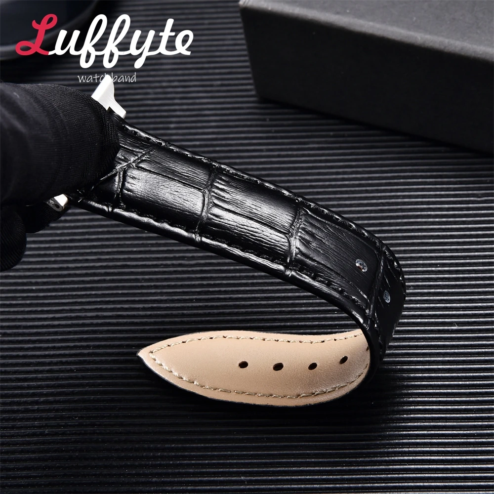 Genuine Leather Bamboo Patterned Business Watchband