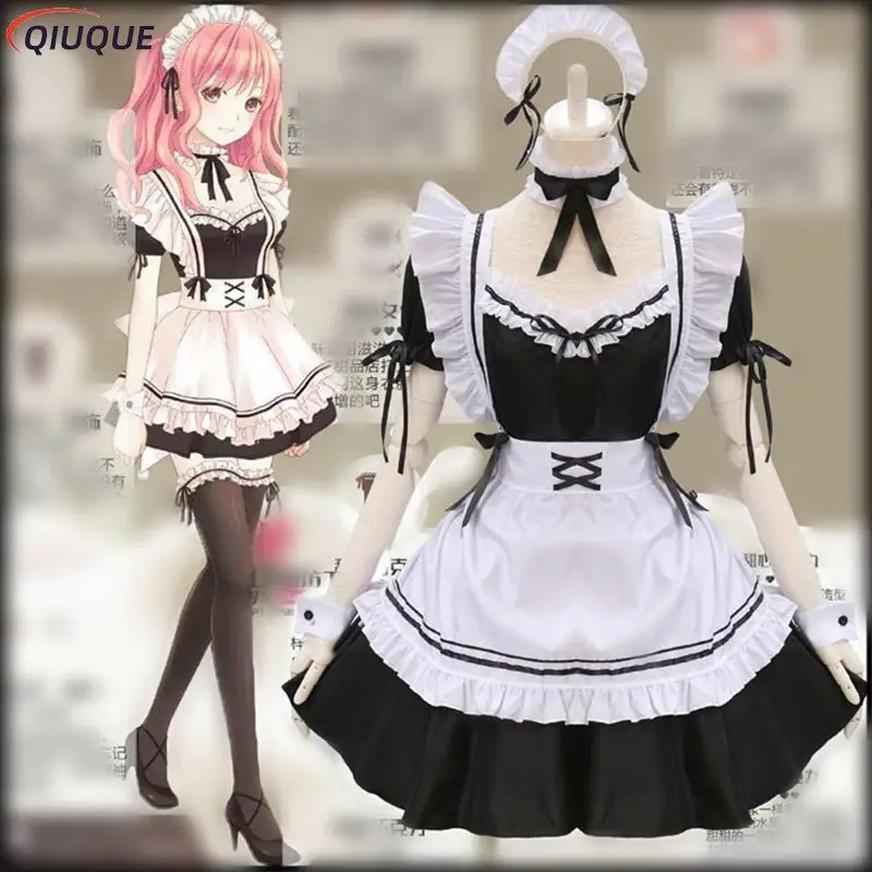 

Amine Cute Lolita French Maid Cosplay Costume Dress Girls Woman Waitress Maid Party Stage Costumes Uniform lovers