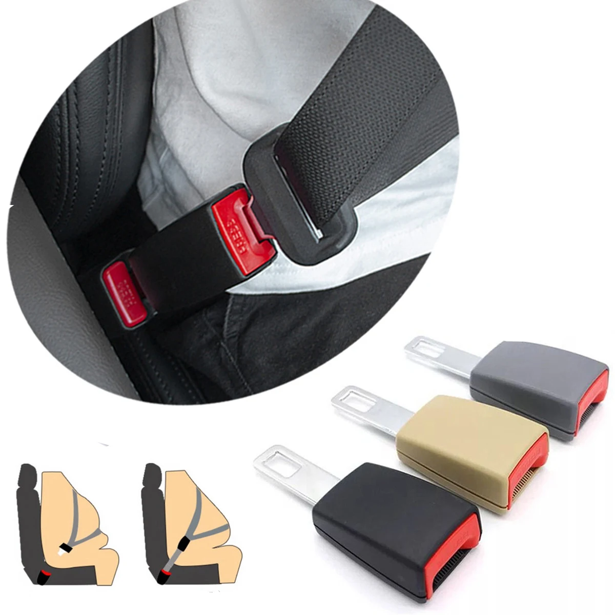 1Pcs Car Seat Belt Clip Extension Plug Universal Safety Seatbelt Lock