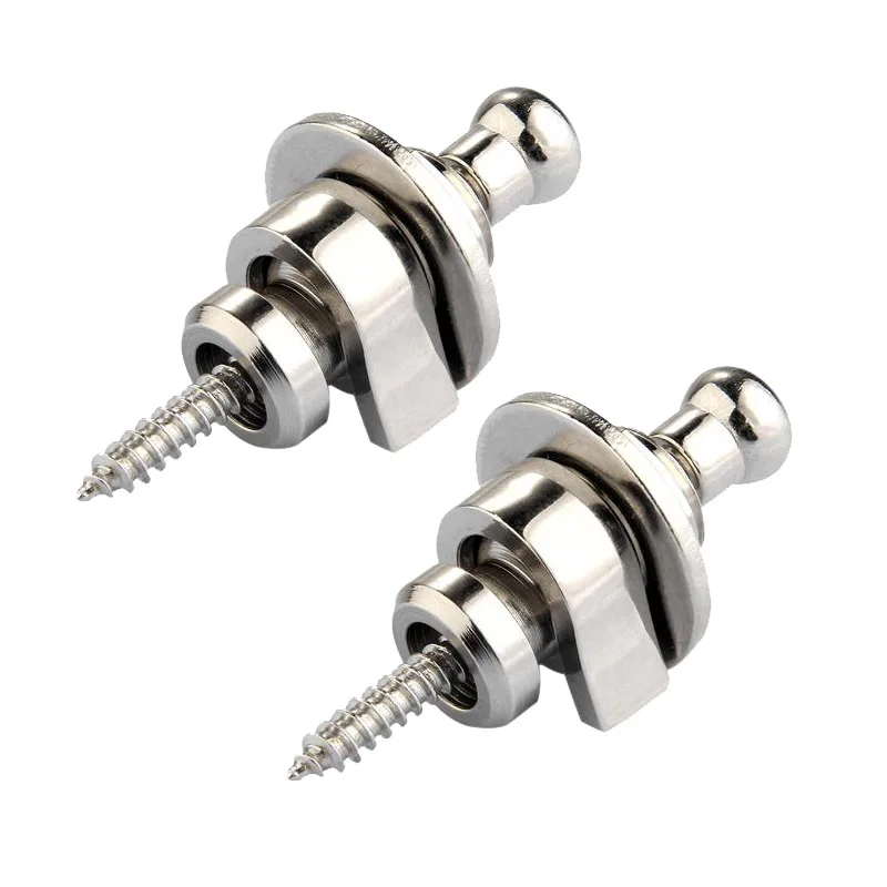 Premium Guitar Strap Locks and Buttons Security Quick Release Straplocks Strap Retainer System Nickel (Pack of 2)