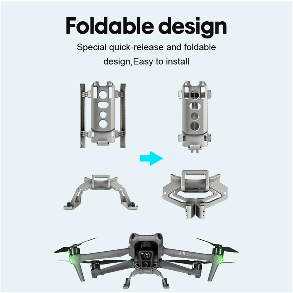 UAV Landing Gear for DJI Air 3 &ndash; Leg Foldable Extended Kit for DJI Air 3 Fly More Combo Drone Accessories