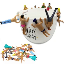 Engraçado 8 pçs pvc copo borda brinquedo figura decoração de mesa copo escalada boneca novidade melhor presente de aniversário do feriado para crianças e adultos