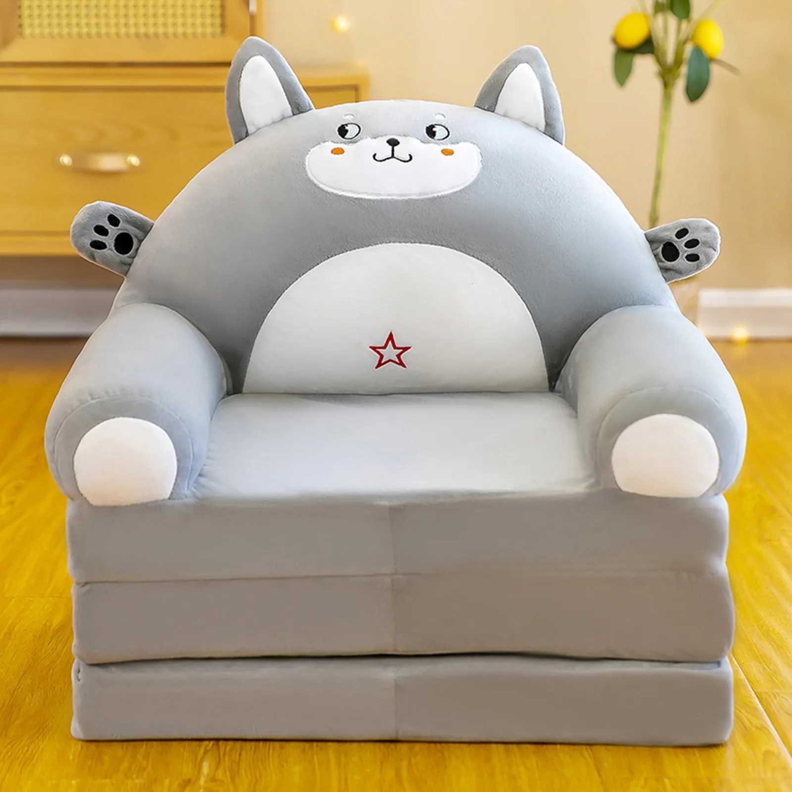 Foldable Kid Sofa Backrest cover Armchair 2 In 1 Recliner Cover Full Length Rotating Seat