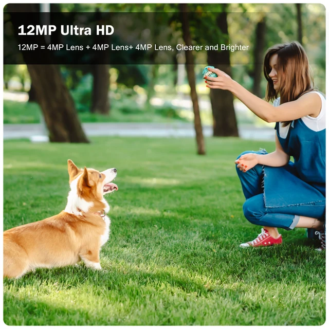 CANSITUM 12MP HD WIFI IP Outdoor Three Lens Three Screen Camera Auto Tracking  Motion Detection PTZ Waterproof Security  System 5