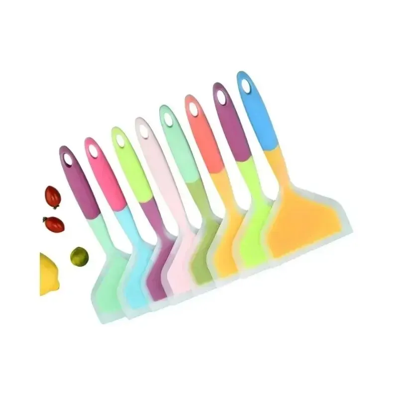 Egg Spatula 1PCS Random Color Silicone Kitchen Ware Cooking Utensils Beef Meat Egg Kitchen Scraper Wide Pizza Shovel