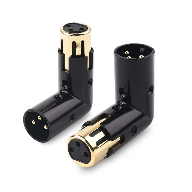 A32T-6Pcs 3Pin XLR 앵글 어댑터 조정 가능한 남성-여성 직각 XLR 어댑터 XLR 90도 어댑터