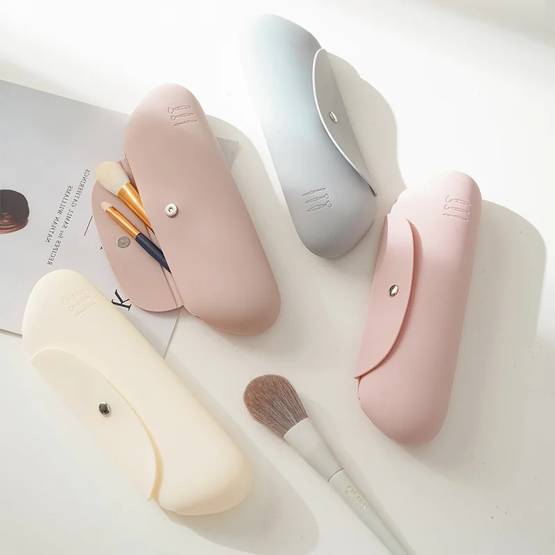 

Силиконовая сумка для хранения кистей для макияжа, водонепроницаемый Органайзер, дорожный держатель для хранения кистей для макияжа, портативная косметичка, инструменты для макияжа