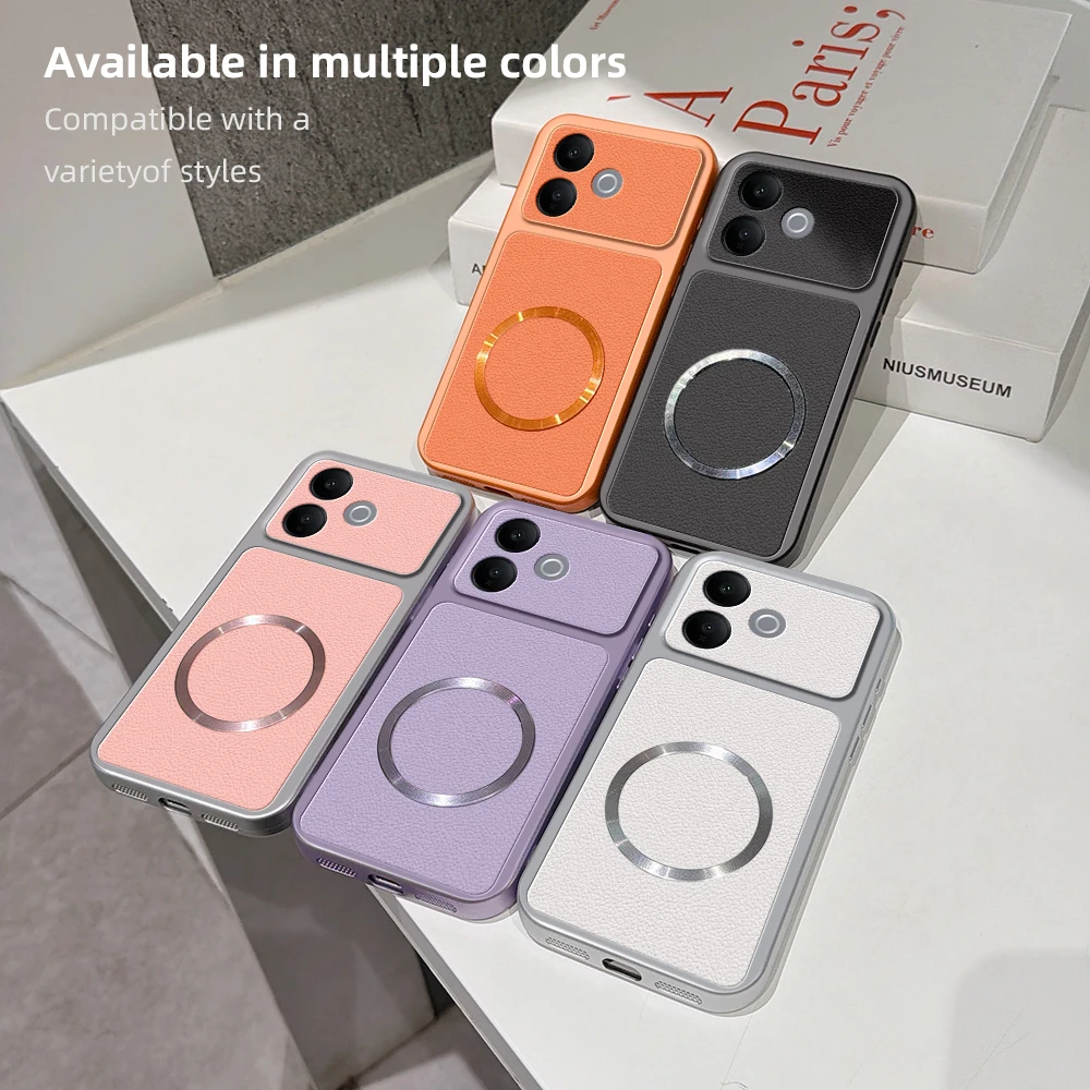 Luxury Leather Matte Magnetic Soft TPU Phone Case