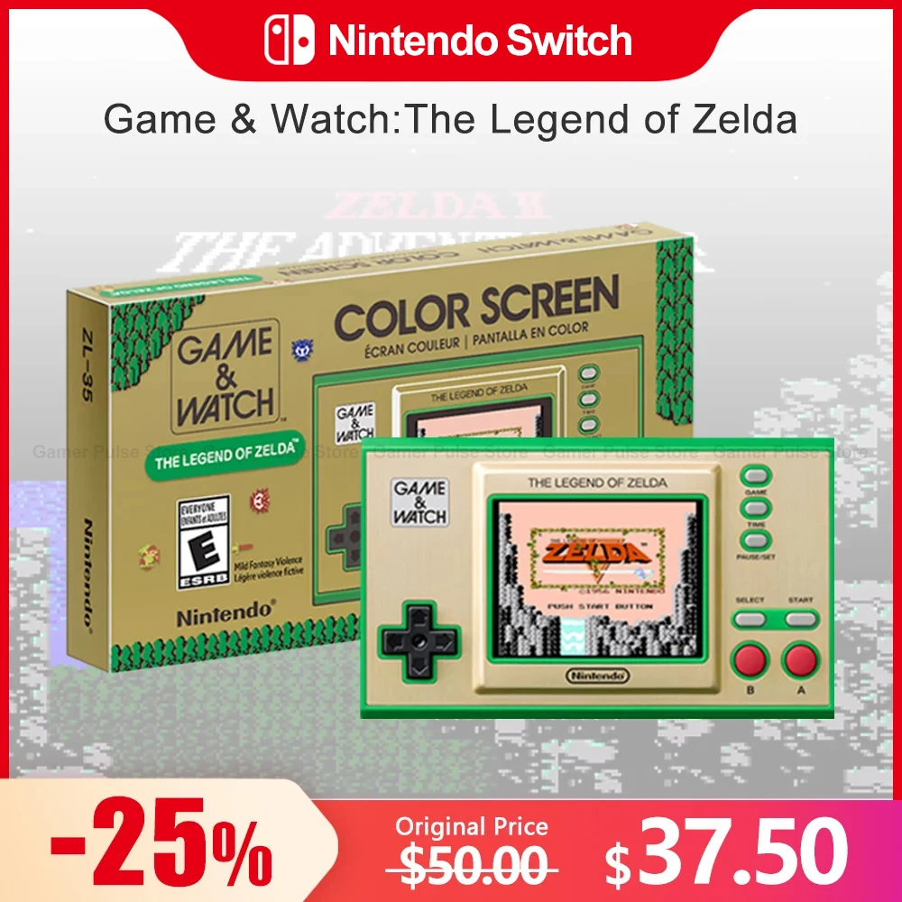 Nintendo Game & Watch the Legend of Zelda 2.36 Inch LCD Screen Adventure Link with Clock and Timing Functions Adventure Genre video game console game console
