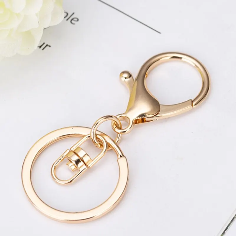 2pcs/lot Bag Key Ring Length 65mm Popular Classic Gold Plated Lobster Clasp Key Hook Chain Jewelry Making For Bag Keychain