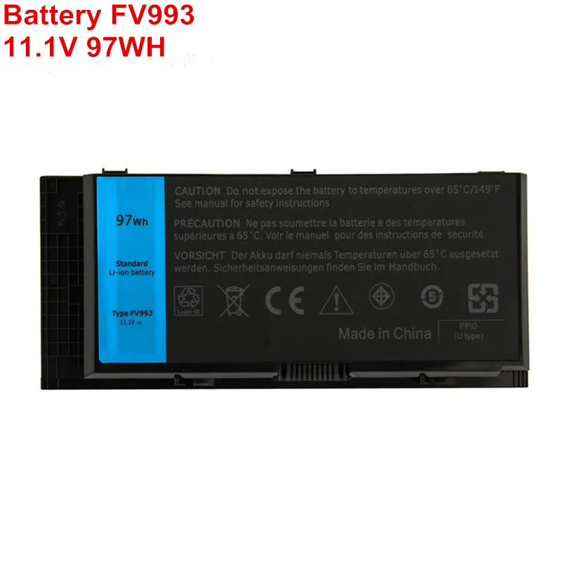 

High Capacity 11.1V 97Wh 9Cell FV993 Notebook Battery For Dell Precision M4600 M4700 M4800 M6600 M6700 M6800 FJJ4W PG6RC N71FM
