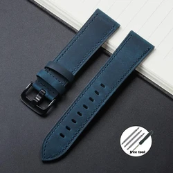 Luxurious Calfskin Leather Watchbands in Classic Colors - Premium Watch Strap Collection - 18mm (Blue)