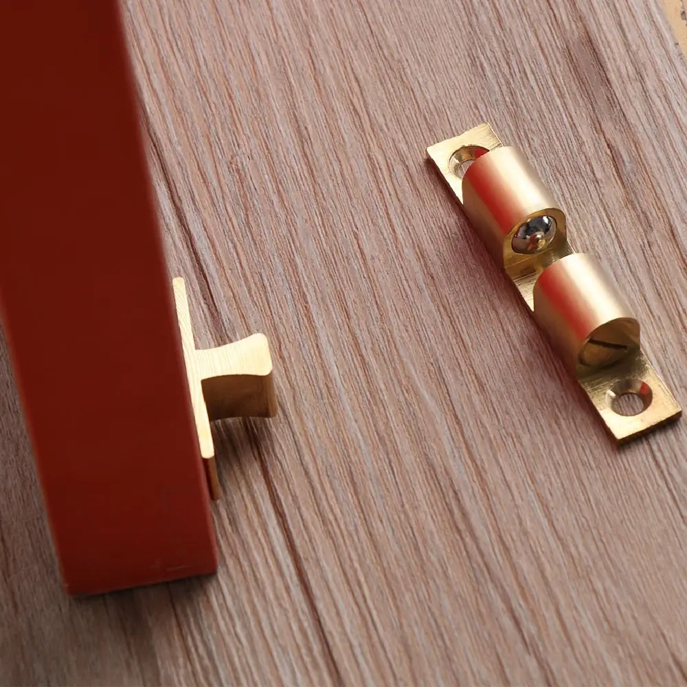 42/50/60/70mm Brass Inner Door Buckle Wardrobe Cabinet Door Bead Lock Switch Closer Catch Touch Push Damper er With Screws
