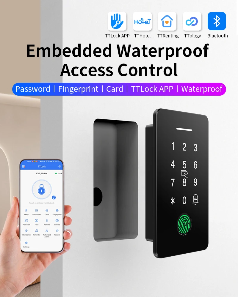Embedded Access Control IP67 Waterproof Fingerprint Attendance System Kit TTLOCK