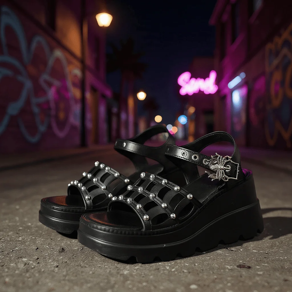 Fashion Accessories Buckle Decorative Women's Platform Sandals - Stylish Black Mary Jane Platform Shoes for Casual Wear