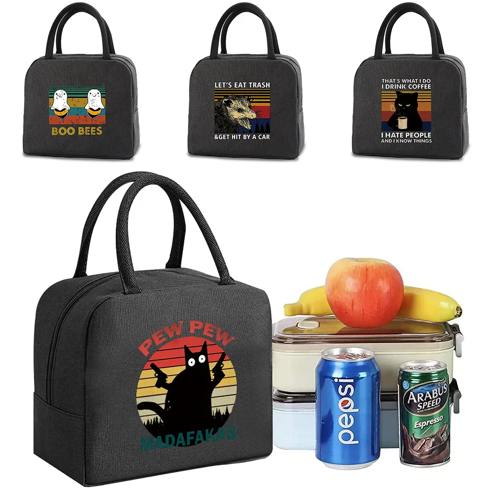 Lunch Bags Cooler bag Thermal Cold Food Container School Trip Picnic Men Women Kids Dinner Handbag Insulated Portable Canvas box the godfather insulated bag for women kids gangster movie reusable cooler thermal lunch box picnic food container bags