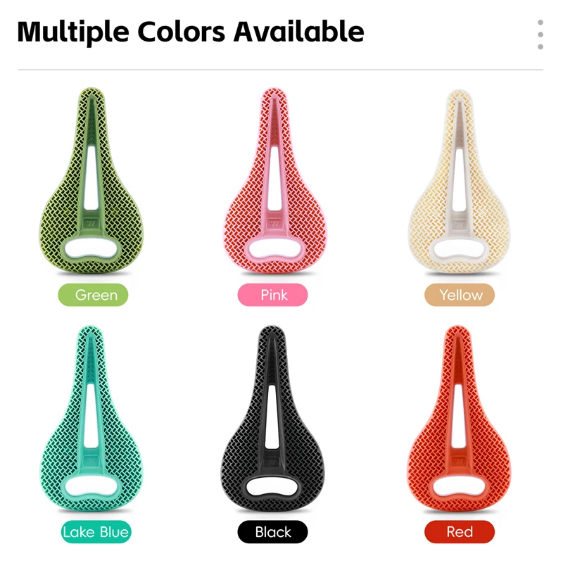 Enhanced Bicycle Saddle - 3D Honeycomb Hollow Design, Breathable & Comfortable with Shock Absorption for All-Terrain Riding