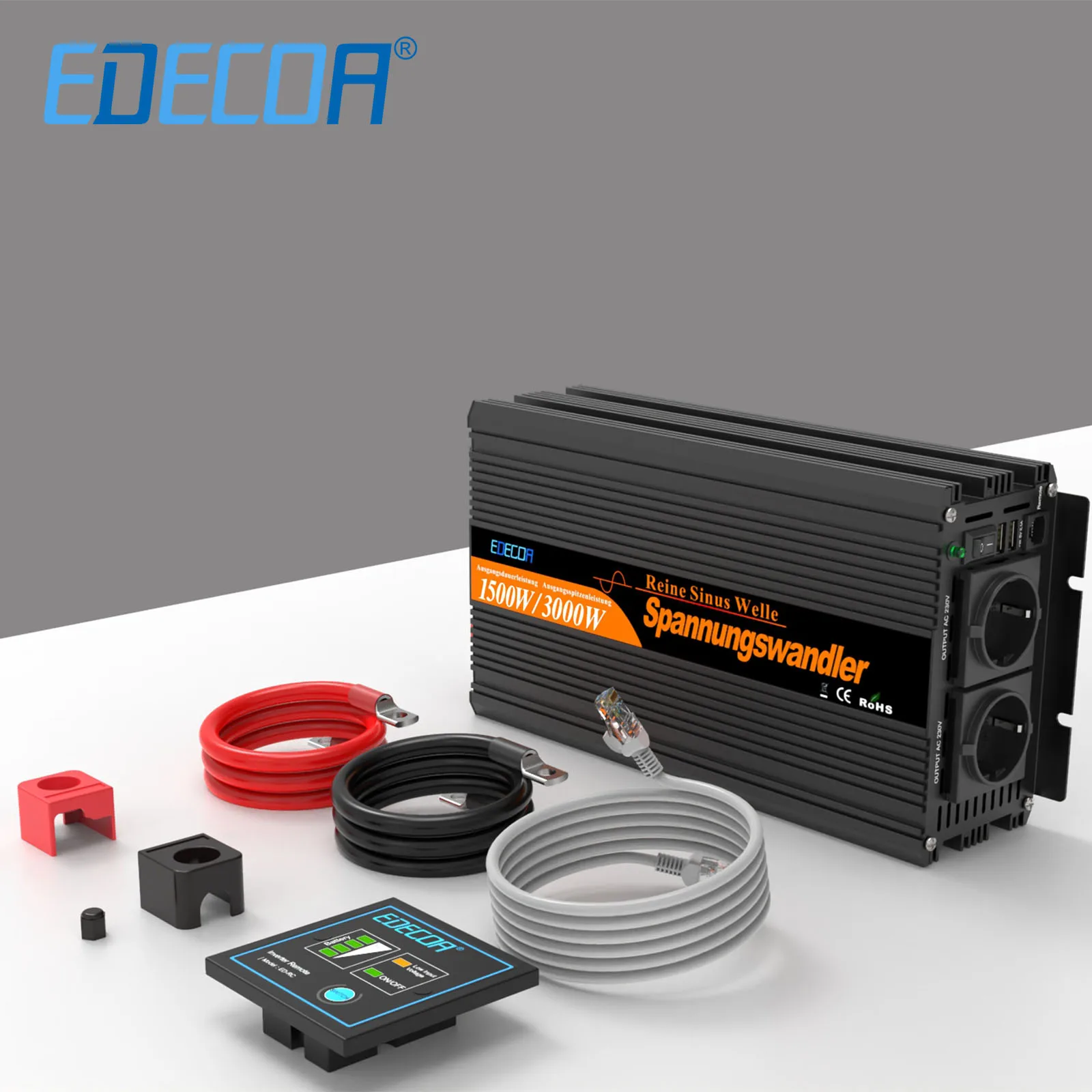 EDECOA 3000W/6000W DC 12V/24V AC 220V 230V modified sine wave power in