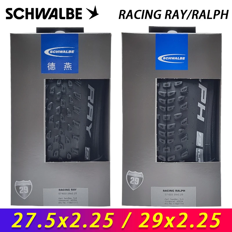 

SCHWALBE Original Racing Ray Ralph 29x2.25 Black Tubeless Folding Tire for MTB Bike XC Gravel Downhill Off-Road Bicycle Parts
