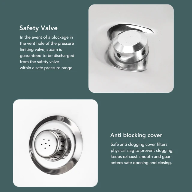 Pressure Cooker Stainless Steel Explosion Proof Multifunctional with Safety Valve 80KPA Security Handle Pressure Cooking Pot 4