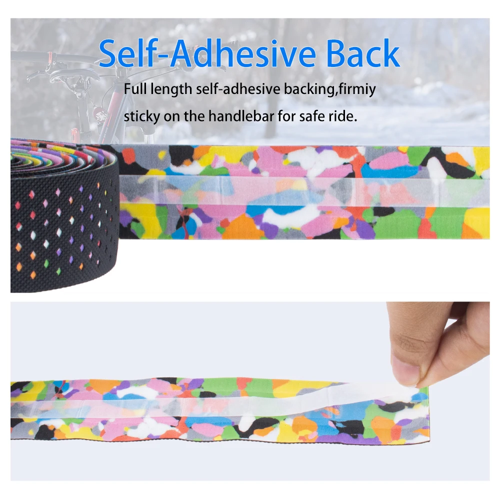 VIARON Road Bicycle Handlebar Tape 1Pair Cycling Soft PU EVA Anti-Slip MTB Bike Bar Tape Shock Absorption