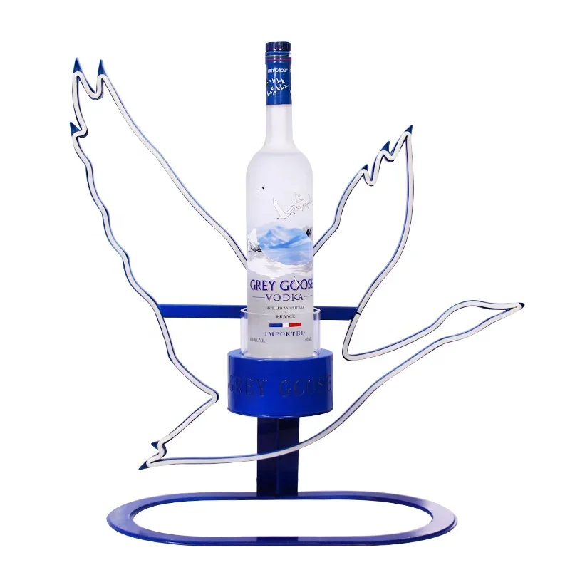 Popular Backlit Sign Lighted LED BOTTLE Glorifier Display Rechargeable GREY GOOSE Vodka WHITE LED BOTTLE PRESENTER