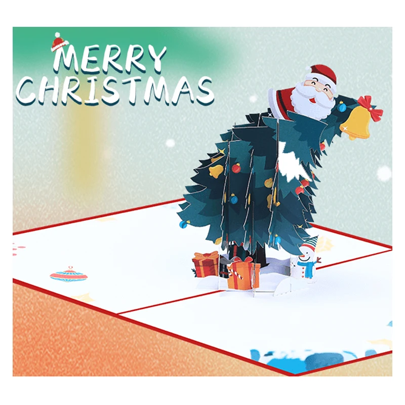 Biglietto d'auguri natalizio pop-up con albero di Natale di Babbo ...