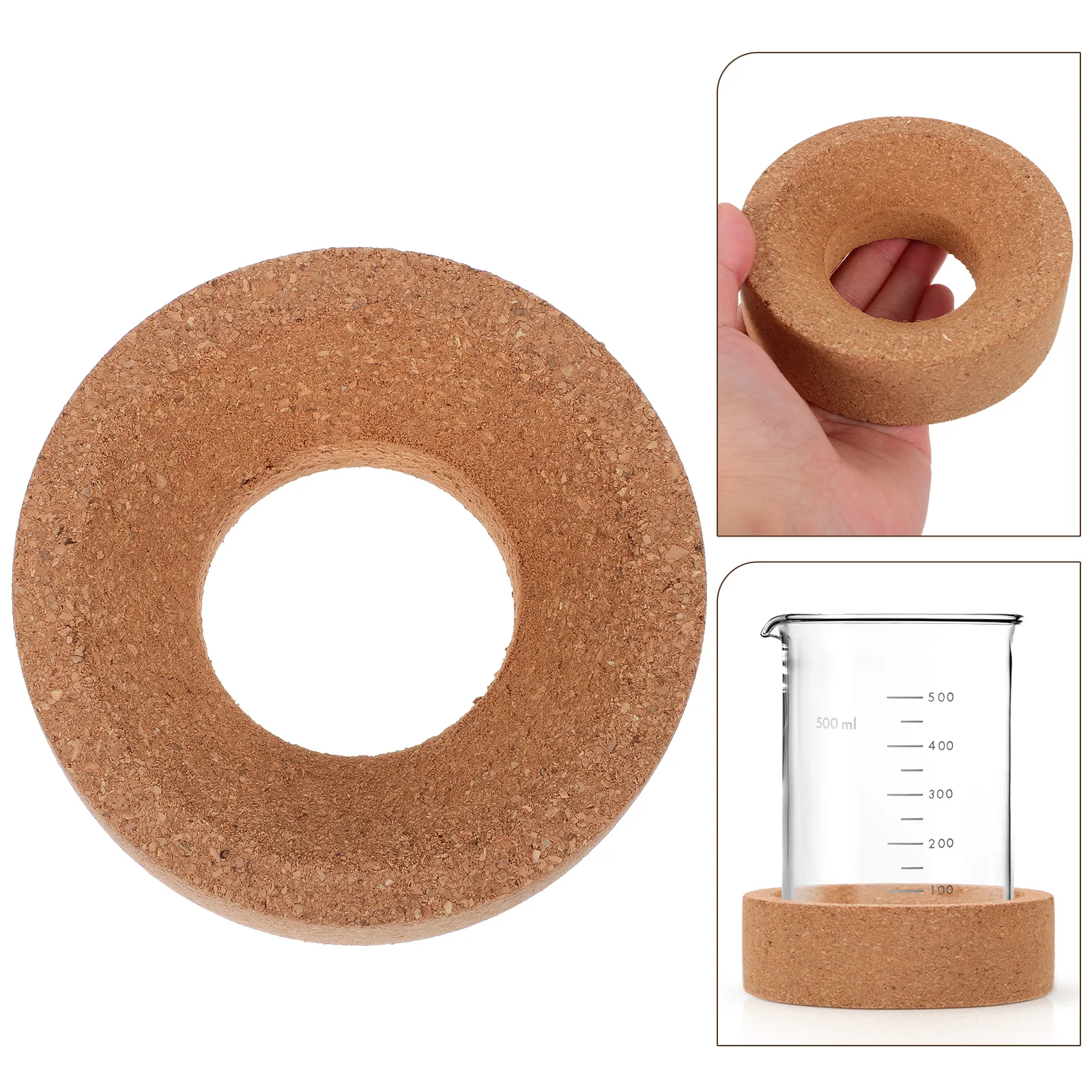 

High Temperature Resistance Flask Base Coaster Holder Cork Stand for Round Bottom