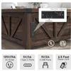 Farmhouse Lift Top Coffee Table with Storage,Wood Square Center Table with Charging Station&USB Ports, Living Room Central Table 4