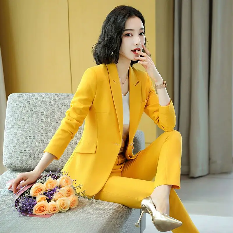 2023 Spring Summer New Elegant Suit Jacket Matching Set Women's Korean Chic  Blazers Coat Pants 2 Piece Female Professional Suit - Pant Suits -  AliExpress