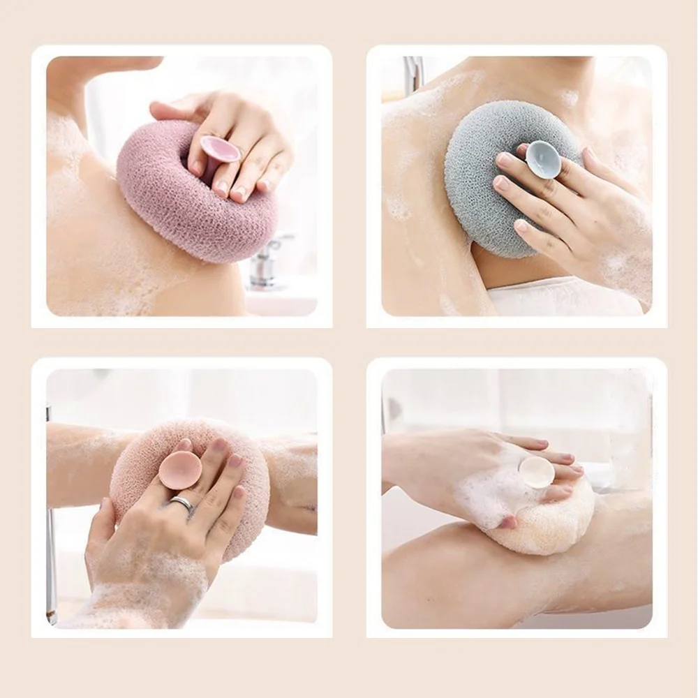Exfoliating Shower Brush Massage Bath Sponge Ball Body Gently Deep Cleaning Scrubbers with Suction Cup Bathroom Accessories 6