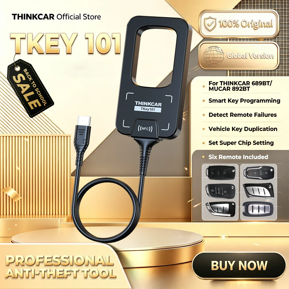 THINKCAR TKEY 101 per MUCAR 892BT 689BT Programmatore Universale di Chiavi Auto con 6 Telecomandi, Programmazione Sistemi Antifurto Auto